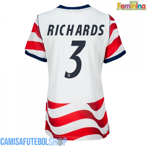 Camisa de time de futebol Estados Unidos Chris Richards #3 Replicas 1º Equipamento Feminina Mundo 2026 Manga Curta